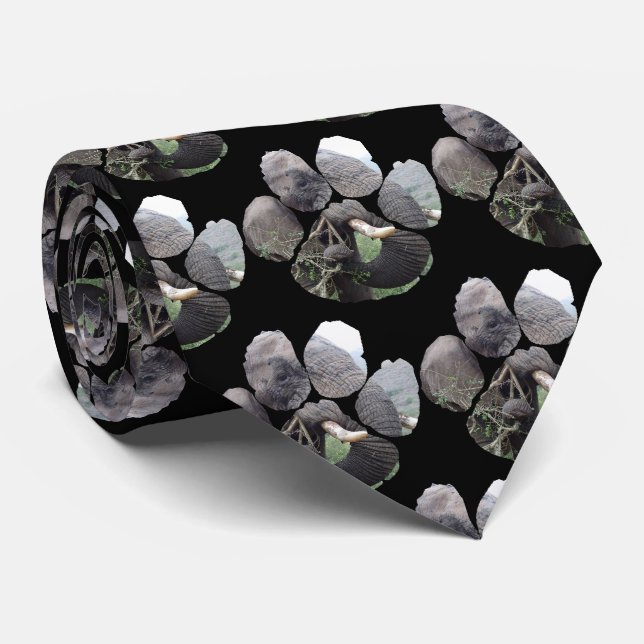 Bull Elephant Footprint Neck Tie (Rolled)