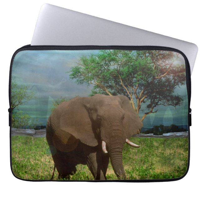 Bull Elephant, Laptop Sleeve (Front)