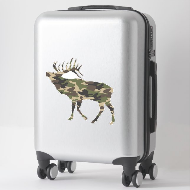 Bull Elk Camo Sticker (Suitcase)