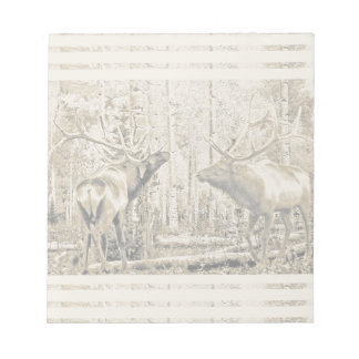 Bull elk face off notepad