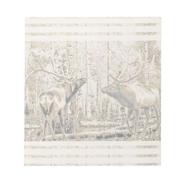 Bull elk face off notepad (Front)