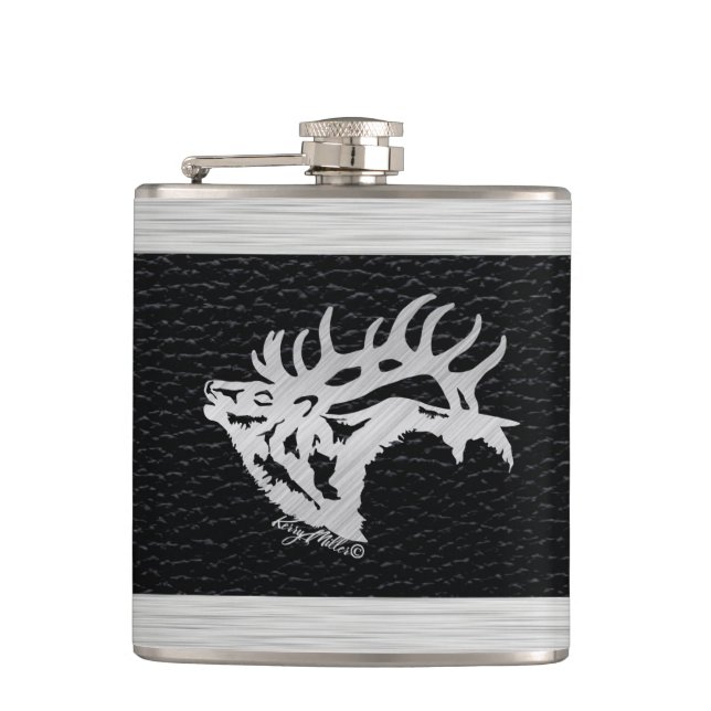 Bull Elk Flask (Front)