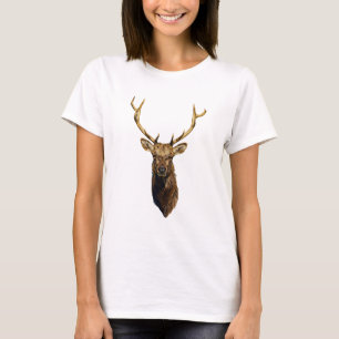 Bull Elk Head animal nature wildlife art T-Shirt