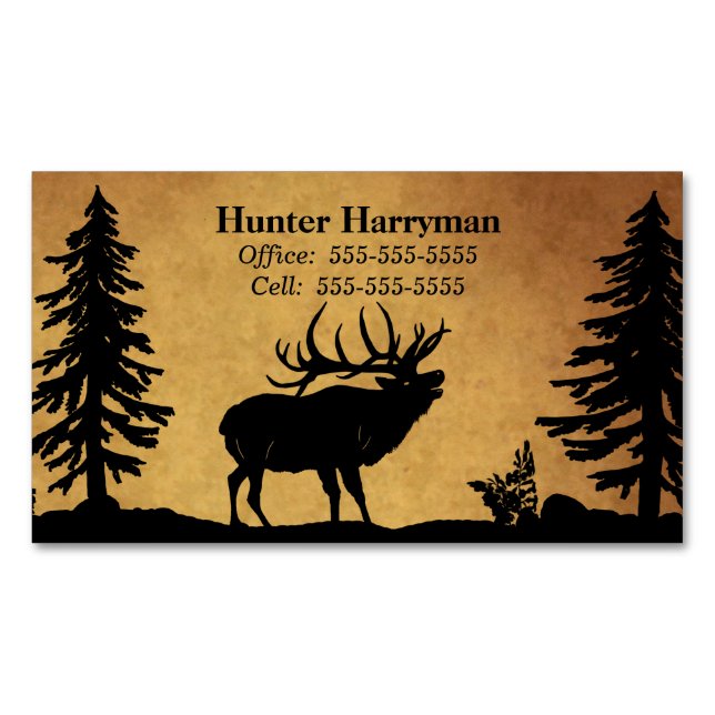 Bull Elk Hunter Outfitters Professional Magnetic Business Card (Front)