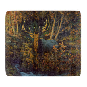 Bull Elk in Autumn Forest Cutting Board