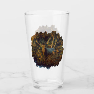 Bull Elk in Autumn Forest Glass