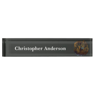 Bull Elk in Autumn Forest Nameplate
