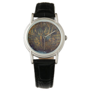 Bull Elk in Autumn Forest Watch