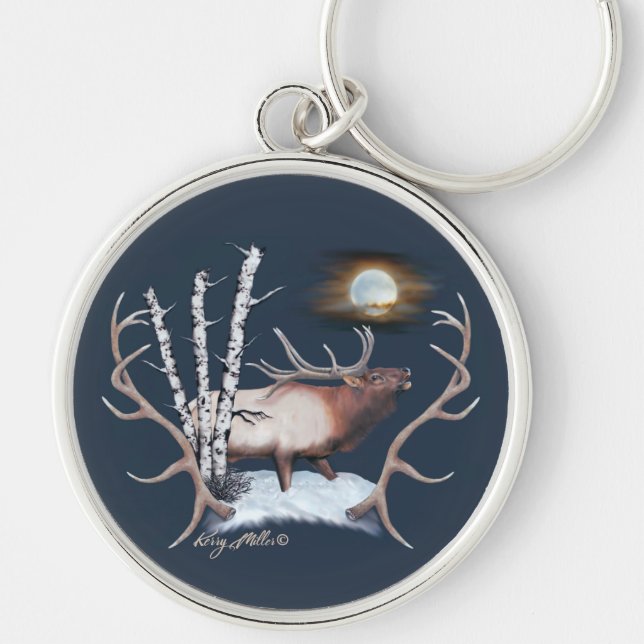 Bull Elk Keychain (Front)