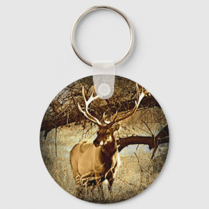 Bull Elk Keychain