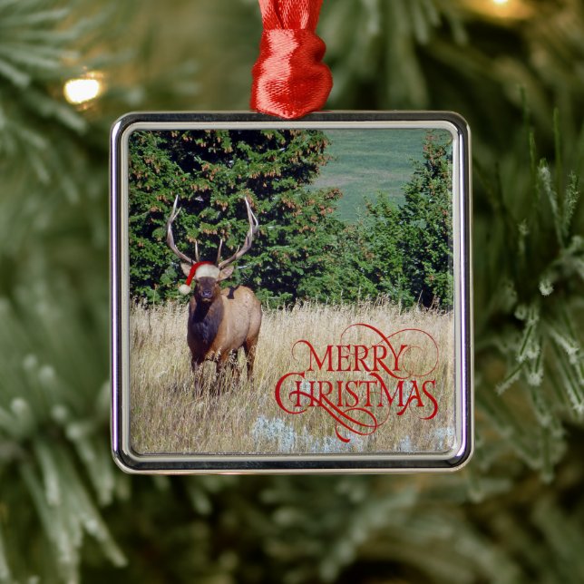 Bull Elk Metal Ornament (Tree)