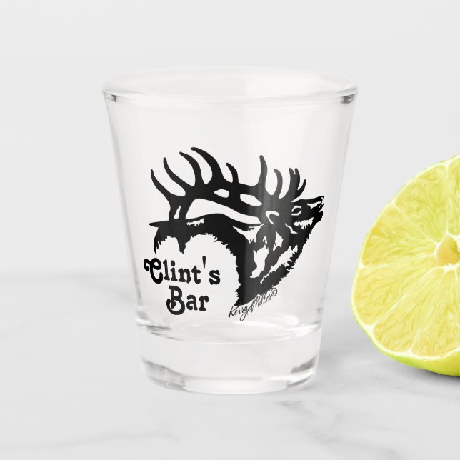 Bull Elk Shot Glass (Front)