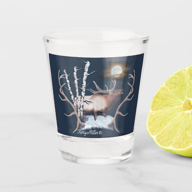 Bull Elk Shot Glass (Front)