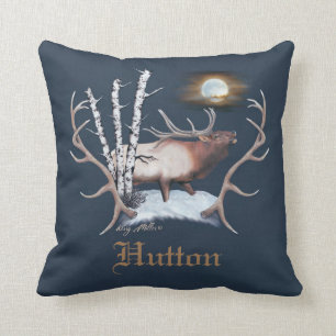 Bull Elk Throw Pillow