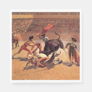 Bull Fight in Mexico (by Frederic Remington) Napkin