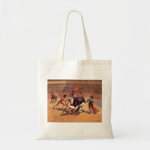 Bull Fight in Mexico (by Frederic Remington) Tote Bag