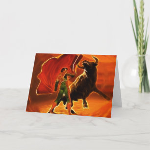 Bull Fighter And El Toro Card