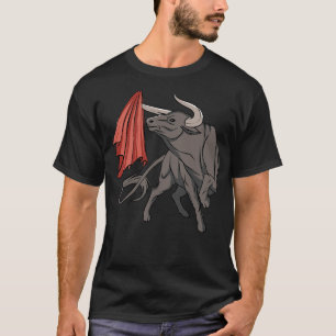 Bull Fighting With Red Flag Bulls Spain T-Shirt