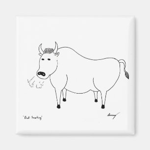 Bull Folk Art Magnet