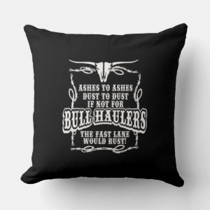 Bull Haulers Throw Pillow