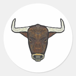 Bull Head Classic Round Sticker