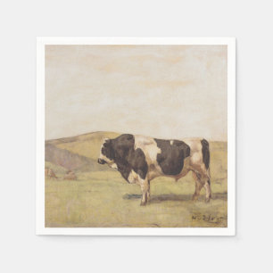 Bull in a Swiss Landscape (by Ferdinand Hodler) Napkin