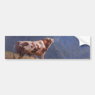 Bull in the Alps (by Eugène Burnand) Bumper Sticker