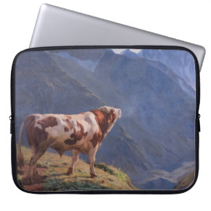Bull in the Alps (by Eugène Burnand) Laptop Sleeve