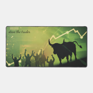 Bull Market Celebration Personalized Desk Mat