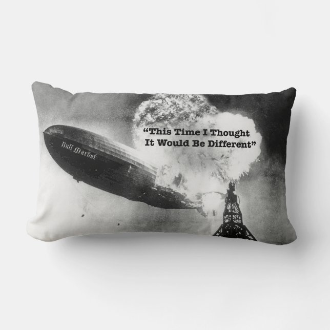 Bull Market Crash Humour Lumbar Pillow (Front)