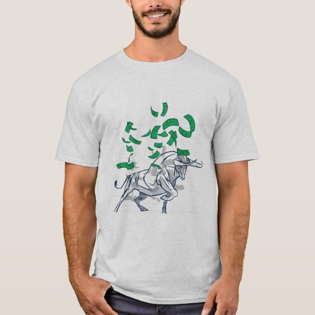 Bull Market Flying Money T-Shirt (Front)