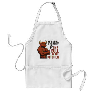 Bull Market Meets Kitchen Humour Apron