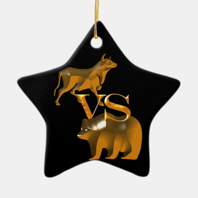 Bull Market Vs Bear Market Ceramic Ornament (Front)