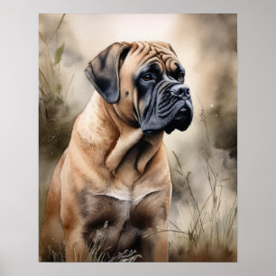 Bull Mastiff Dog Art Imprimer Poster