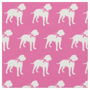 Bull Mastiff Dog Silhouette Pet Bullmastiff Pink Fabric