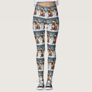 Bull Mastiff Dog Winter Wonderland Christmas Joy Leggings