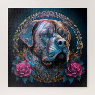 Bull Mastiff Peers Through A Time Portal Jigsaw Puzzle