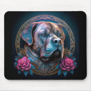 Bull Mastiff Peers Through A Time Portal Mouse Pad