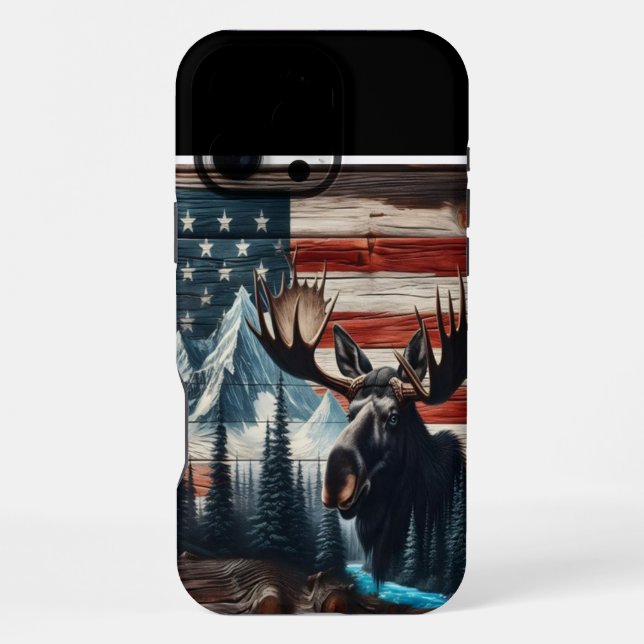 Bull Moose American Pride iPhone Case (Back)