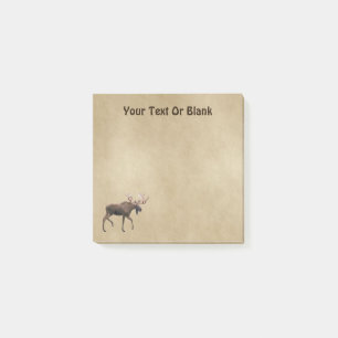 Bull Moose On Old Paper Post-it Notes