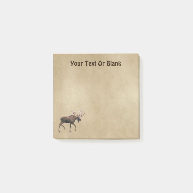Bull Moose On Old Paper Post-it Notes (Front)