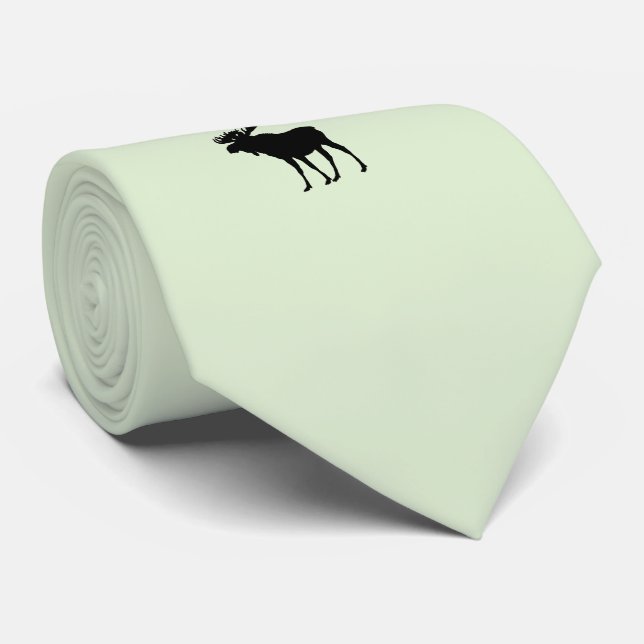 Bull Moose on Pale Green Tie (Rolled)