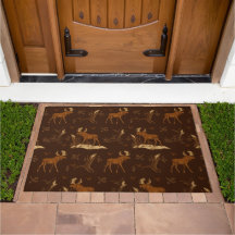 Bull Moose Pattern Rustic Cabin Home Welcome