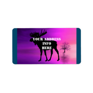 Bull Moose Silhouette Label