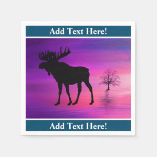 Bull Moose Silhouette Napkins