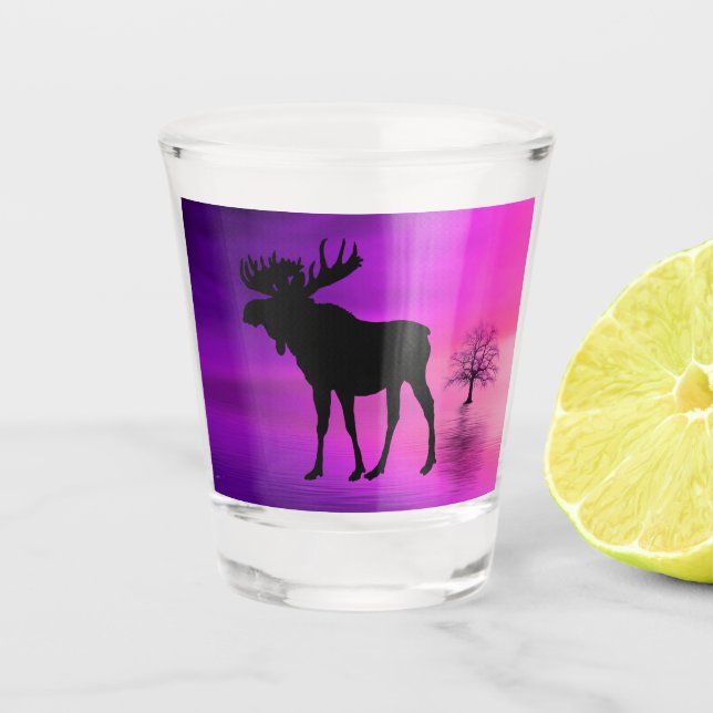 Bull Moose Silhouette Shot Glass (Front)