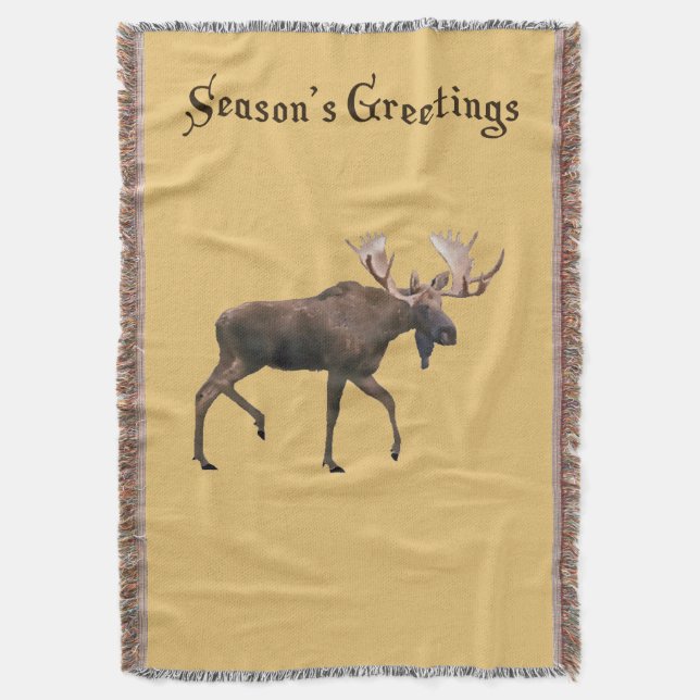 Bull Moose Throw Blanket (Front Vertical)