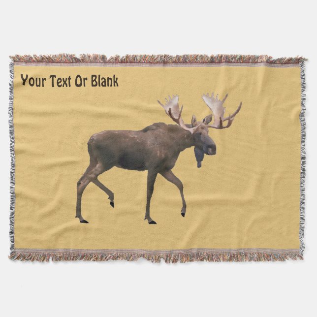 Bull Moose Throw Blanket (Front)