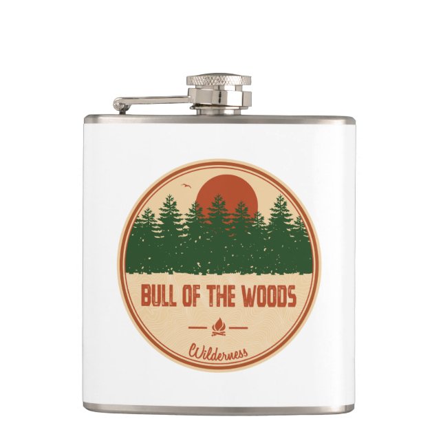 Bull Of The Woods Wilderness Oregon Hip Flask (Front)