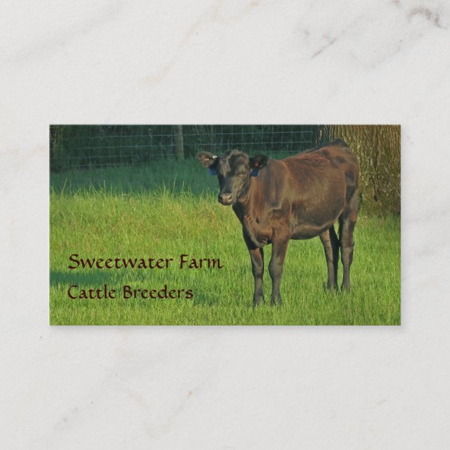 Bull or Cattle Farm Standard Business Card 3 (Front)